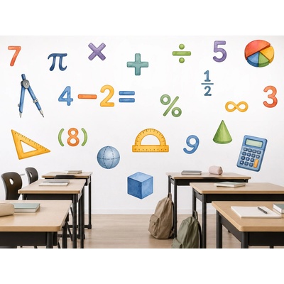 Nalepte.cz Škola matematika nálepky na zeď do učebny arch 75 x 57 cm – Hledejceny.cz
