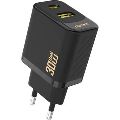 Dudao A27TEU мрежово зарядно устройство с USB+Type-C изход, 30 W, PD бързо зареждане, ЧЕРНО GP-190569 (GP-190569)