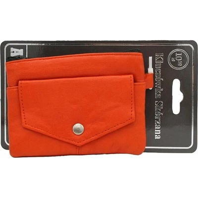 Kľúčenka Kožené puzdro na kľúče 2v1 oranžové, 12 × 9,5 × 1,5 cm