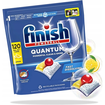 Finish Quantum All in 1 kapsle do myčky nádobí Lemon Sparkle 120 ks – Zboží Dáma