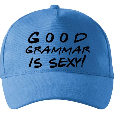 Good grammar is sexy so zahnutým šiltom a mosaznou sponou Svetlomodrá