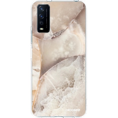 Pouzdro Picasee silikonové Vivo Y11s Cream marble čiré