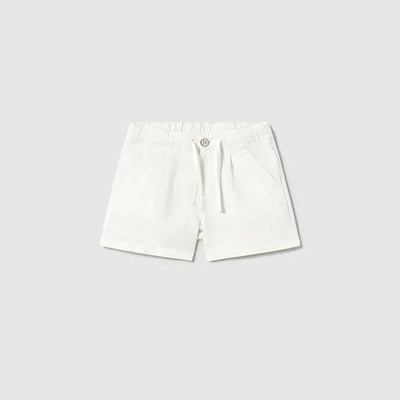Mayoral Бермуди лен relaxed в бял цвят за мини момче Майорал