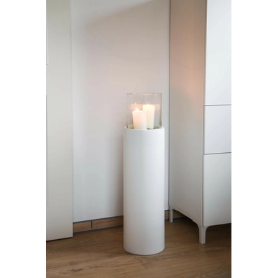 eshop-kvetinace.sk Okrúhly svietnik CANDIRO, sklolaminát, výška 80 cm, biely