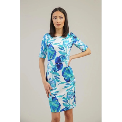 Radek's Collection Елегантна рокля на синьо зелени цветя 72141-114
