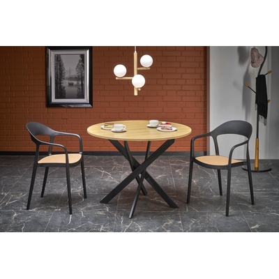 Bogdan Furniture Europe Трапезна маса edgar кръгла ЗЛАТЕН ДЪБ/черно