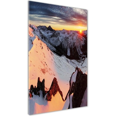 Vertikálny foto obraz sklenený Hory zima 50x100 cm
