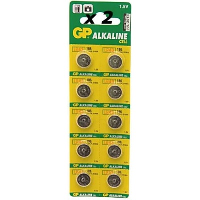 GP Batteries Батерия алкална gp lr43, 1.55v, 10 бр. опаковка, цена за 1 бр (gpbalr43)