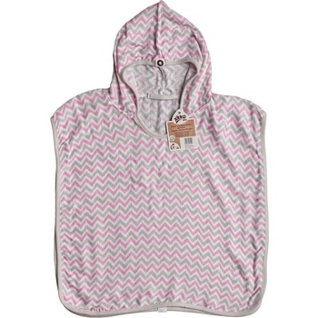XKKO BMB Scandinavian Chevron Bambusové pončo baby pink 1
