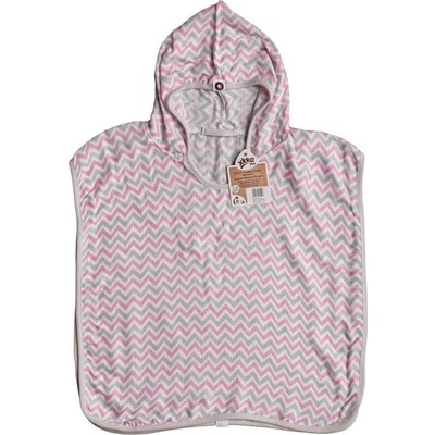 XKKO BMB Scandinavian Chevron Bambusové pončo baby pink 1