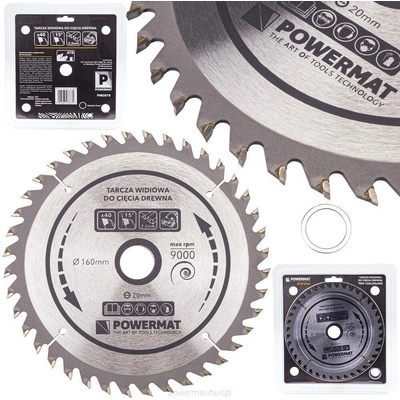 Powermat Pilový kotouč s vidiovými zuby na dřevo 160x20 mm, 40 zubů
