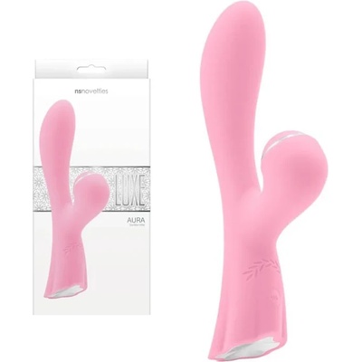 Вибратор с вакуумен клитор стимулатор, 19, 5см. - Luxe Aura Pink (NSTOYS0846)