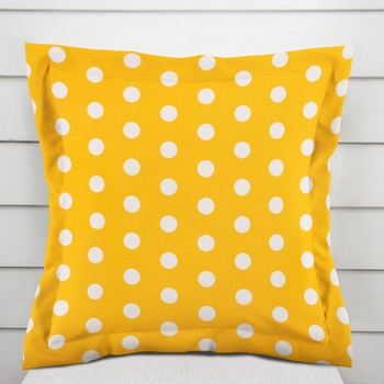 Biante bavlna s lemom Sandra SA-598 Biele bodky na žltom 40 x 40 cm