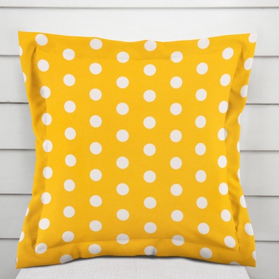 Biante bavlna s lemom Sandra SA-598 Biele bodky na žltom 30 x 50 cm