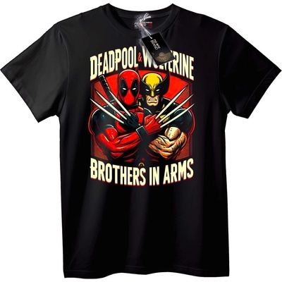NOONEBRAND Тениска Deadpool & Wolverine братя по оръжие - S, Black