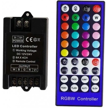 Lightex Радиочестотен контролер с дистанционно управление за RGBW LED лента, 40 бутона, 12-24V/384W-768W - Lightex (908BA0030008)