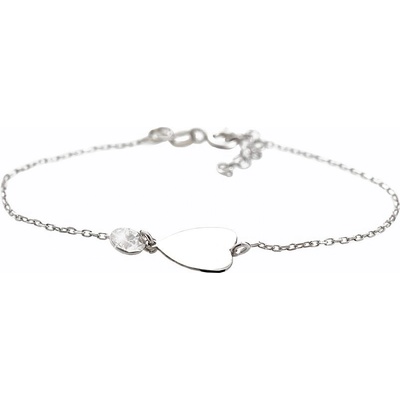 JSB Stříbrný čirý se Swarovski Elements Srdce Krystal 14700