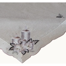 Raebel Vianočný obrus strieborné sviečky 40x140 cm