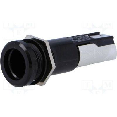 SCHURTER 0031.2304 Zásuvka; 5x20mm,6,3x32mm; 16A; 500VAC; FUL; na panel; černá; IP67