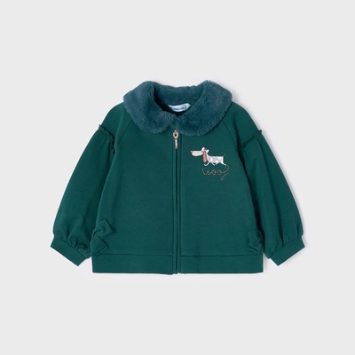 MAYORAL Суичер в тъмно зелено с кученце за бебе момиче Майорал