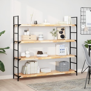 vidaXL Плаващ рафт 140x30x4 см необработено масивно дърво акация (3279463)