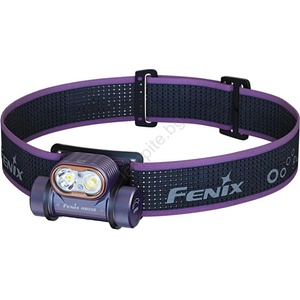 Fenix HM55RPRP - LED челник с регулируема яркост и презареждаема батерия, LED/USB, 1600 mAh, IP68, 1200 lm, 141, 2 ч, лилав (FE0121)