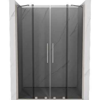 Mexen Velar Duo плъзгащи се душ врати 150 см, графит, четкан никел - 871-150-000-42-97 (871-150-000-42-97)