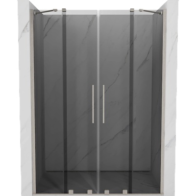 Mexen Velar Duo плъзгащи се душ врати 150 см, графит, четкан никел - 871-150-000-42-97 (871-150-000-42-97)