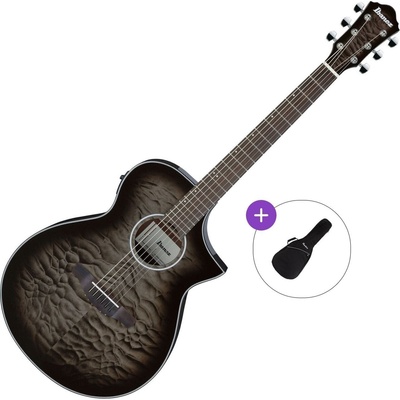 Ibanez AEWC16QA-TKH Basic SET Transparent Black Sunburst Електро-акустична китара Джъмбо