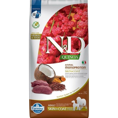 N&D Quinoa Dog Adult Skin & Coat jelení maso 7 kg