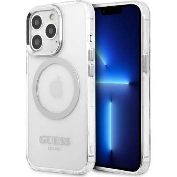 GUESS Кейс Guess GUHMP13LHTRMS за iPhone 13 Pro / 13 6.1"", сребрист / сребрист, твърд, Metal Outline Magsafe (KXG0057174)