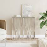 vidaXL Конзолна маса 70x30x70 cм неръждаема стомана и стъкло (350033)