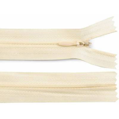 Zips špirálový skrytý 3 mm dĺžka 40 cm farba 103 krémová nejsvětlejší