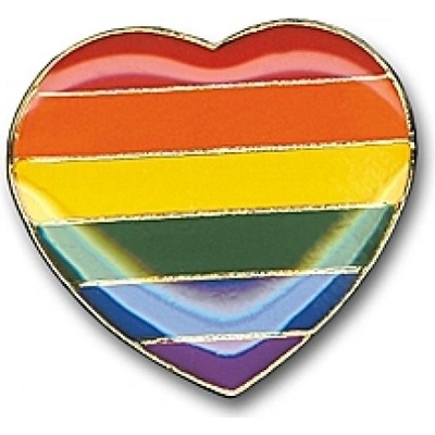 Odznak (pins) 20mm dúhová vlajka LGBT Srdce - farebný