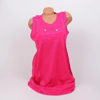 Image 1 of Макси нощница за кърмачки в цикламено с бродерия и точки