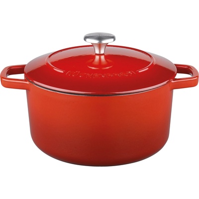 Küchenprofi BRETAGNE Kulatý litinový hrnec 24 cm/4,2 l červený
