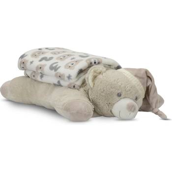 Lorelli Classic Poffy duo БЯЛО ОДЕЯЛО С ВЪЗГЛАВНИЧКА БЕЖОВО МЕЧЕ (10340202504)