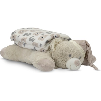 Lorelli Classic Poffy duo БЯЛО ОДЕЯЛО С ВЪЗГЛАВНИЧКА БЕЖОВО МЕЧЕ (10340202504)