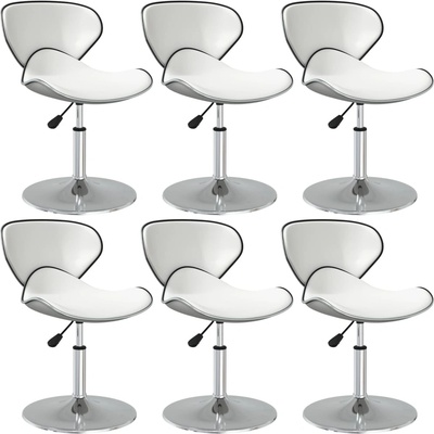 vidaXL Трапезни столове, 6 бр, бели, изкуствена кожа (3088585)