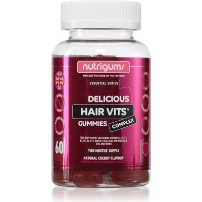 Nutrigums Essential Series Bio-Cultures Microbiome žvýkací měkké tobolky pro podporu kvality kůže a vlasů 60 ks