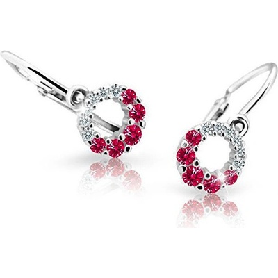 Cutie Jewellery detské náušnice z bieleho zlata C2154-10-X-2 vínová