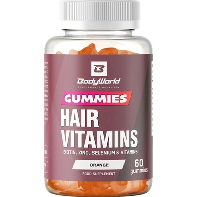 BodyWorld Hair Vitamins Gummies 60 cukríkov, pomaranč