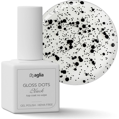 Aglia Gloss Dots bezvýpotkový top coat black 15 ml