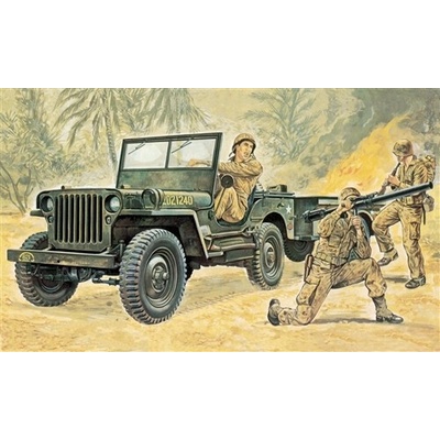 Corfix Model Kit military 0314 Jeep Willys MB s prívesom 1:35