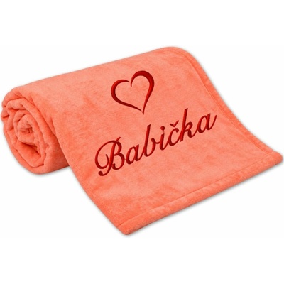 Povlečení Plus Deka pro babičku se srdíčkem lososová 150x200