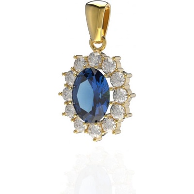 Couple přívěsek Diana s tmavě modrým zirkonem žluté zlato Přívěsek 6850002 0 0 2