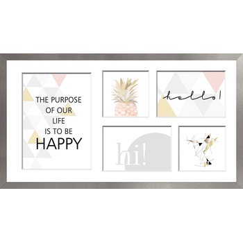 STYLER Рамка за 5 снимки Sanremo 27 x 51 см сребърна (RA-14456)