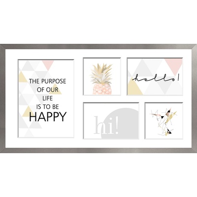 STYLER Рамка за 5 снимки Sanremo 27 x 51 см сребърна (RA-14456)