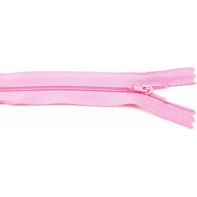Nedeliteľný jemný plastový špirálový zips (veľkosť číslo 3) rôzne farby - dĺžka 12 cm - 60 cm 25 cm Ružová