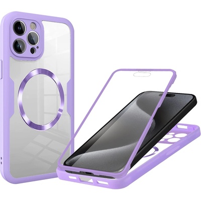 Techsuit Калъф за iPhone 15 Pro Max + Протектор - ColorVerse 360 MagSafe MagSafe Series - лилав